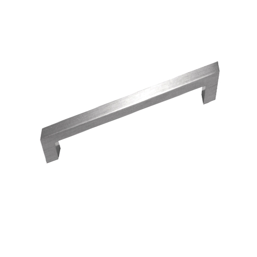 Brushed aluminium effect square D handle