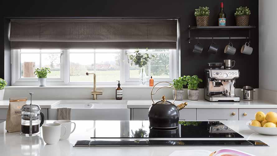 Dramatic feature wall in a beautiful classic kitchen