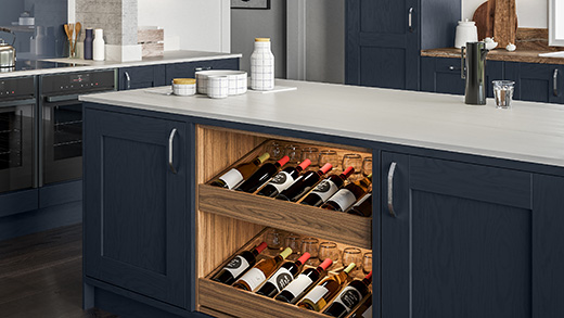 Kitchen island storage - wine drawers