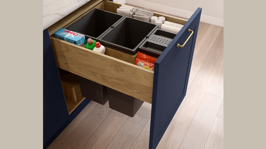 Small kitchen storage - integrated bin