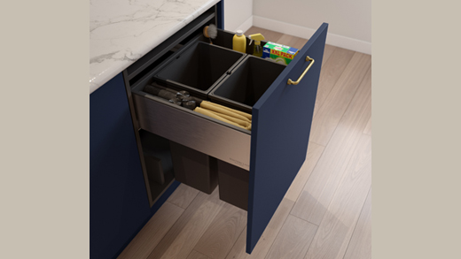 A modern integrated kitchen bin