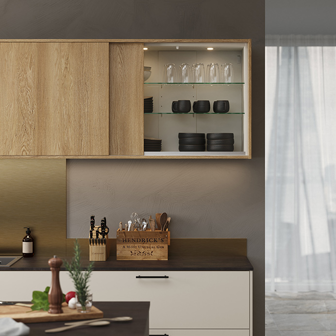 Sliding door cabinet by Masterclass Kitchens