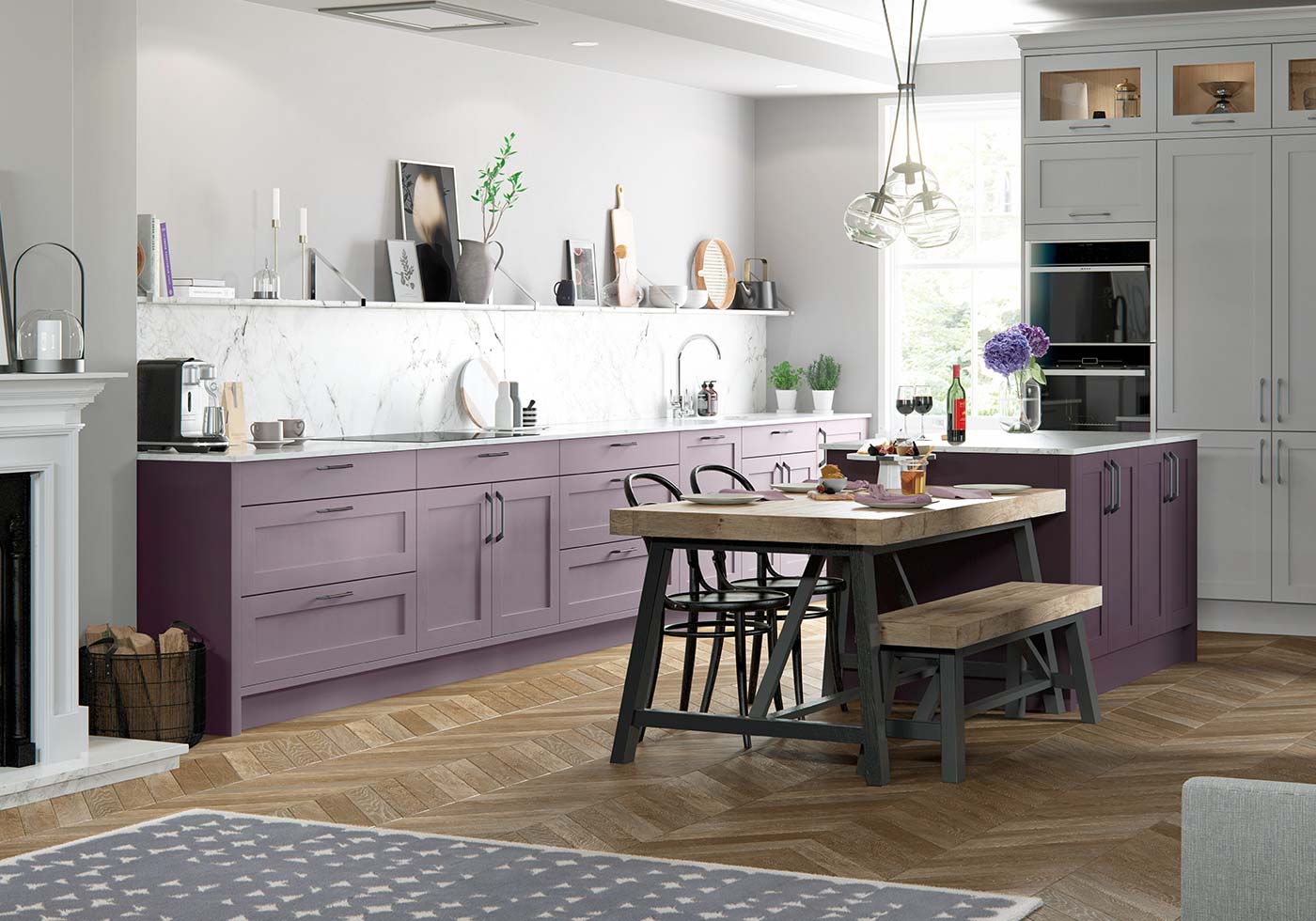 Classic purple kitchen