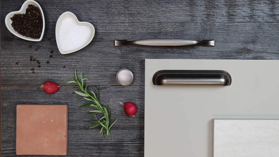 Rustic modern kitchen with copper handles