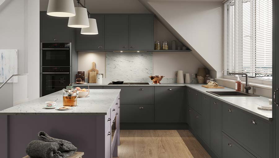 A modern inframe kitchen with kitchen island