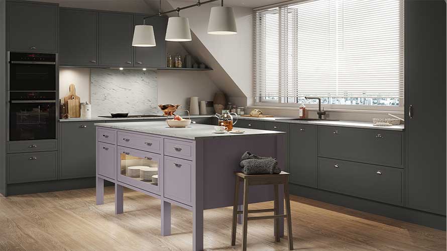 Statement kitchen island in a modern kitchen