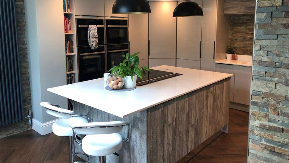 Modern kitchen with stone features